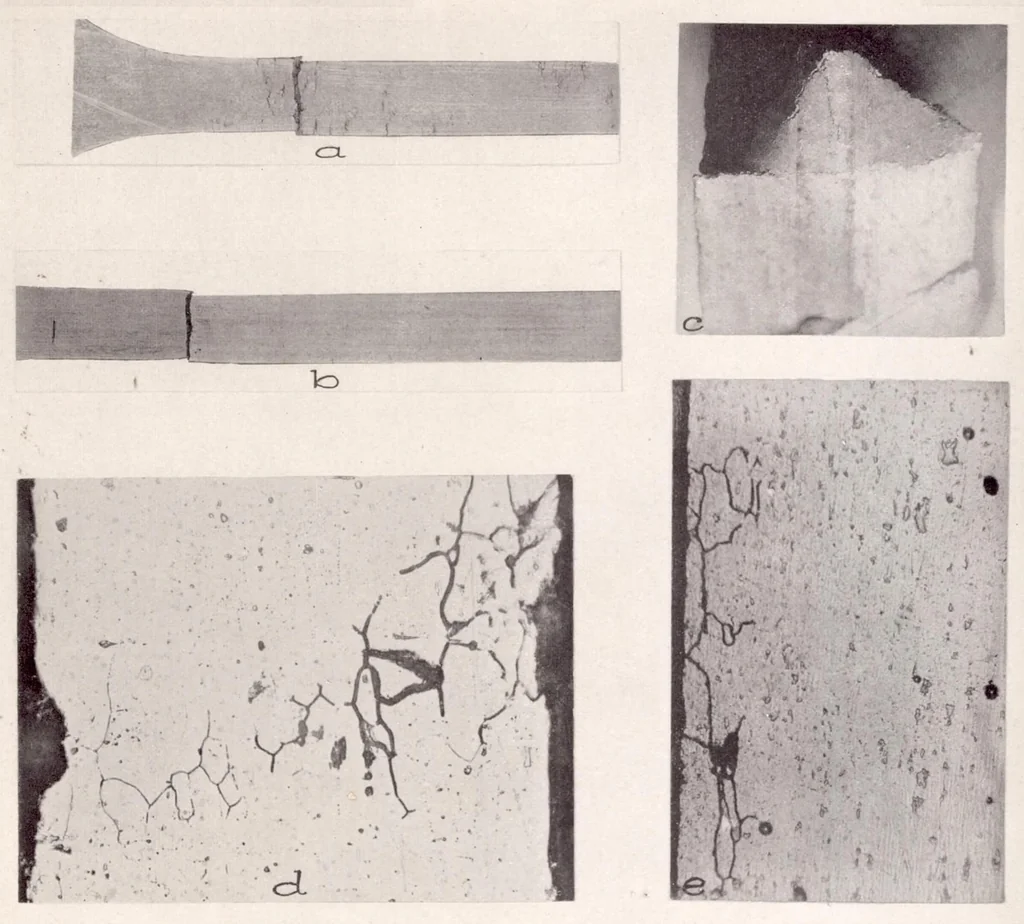 An illustration from Corrosion Embrittlement of Duralumin I Practical Aspects of the Problem, 1928, leaf 13