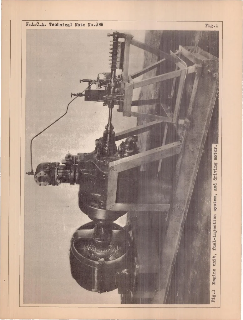 An illustration from The N.A.C.A. Apparatus for Studying the Formation and Combustion of Fuel Sprays and the Results from Preliminary Tests, 1931, leaf 23