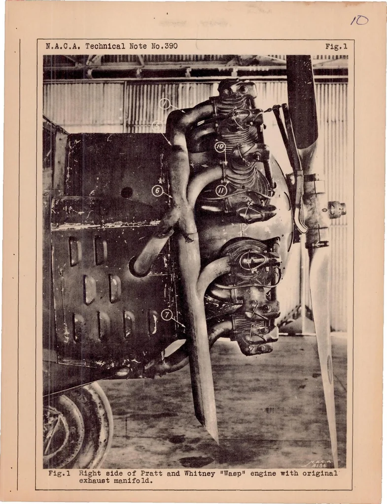 An illustration from A Method for Reducing the Temperature of Exhaust Manifolds, 1931, leaf 11