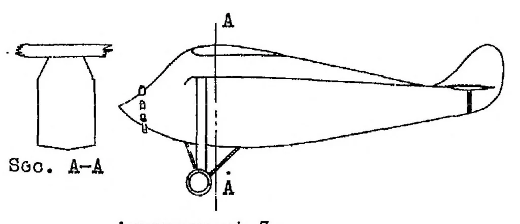An illustration from Some studies on the aerodynamic effect of the gap between airplane wings and fuselages, 1929, leaf 10