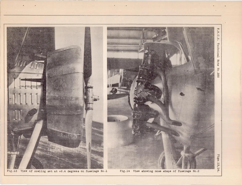 An illustration from Effect of the Angular Position of the Section of a Ring Cowling on the High Speed of an XF7C-1 Airplane, 1930, leaf 21
