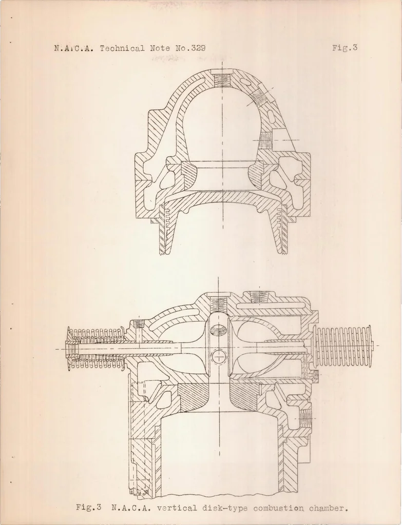 An illustration from Some Effects of Air Flow on the Penetration and Distribution of Oil Sprays, 1929, leaf 13