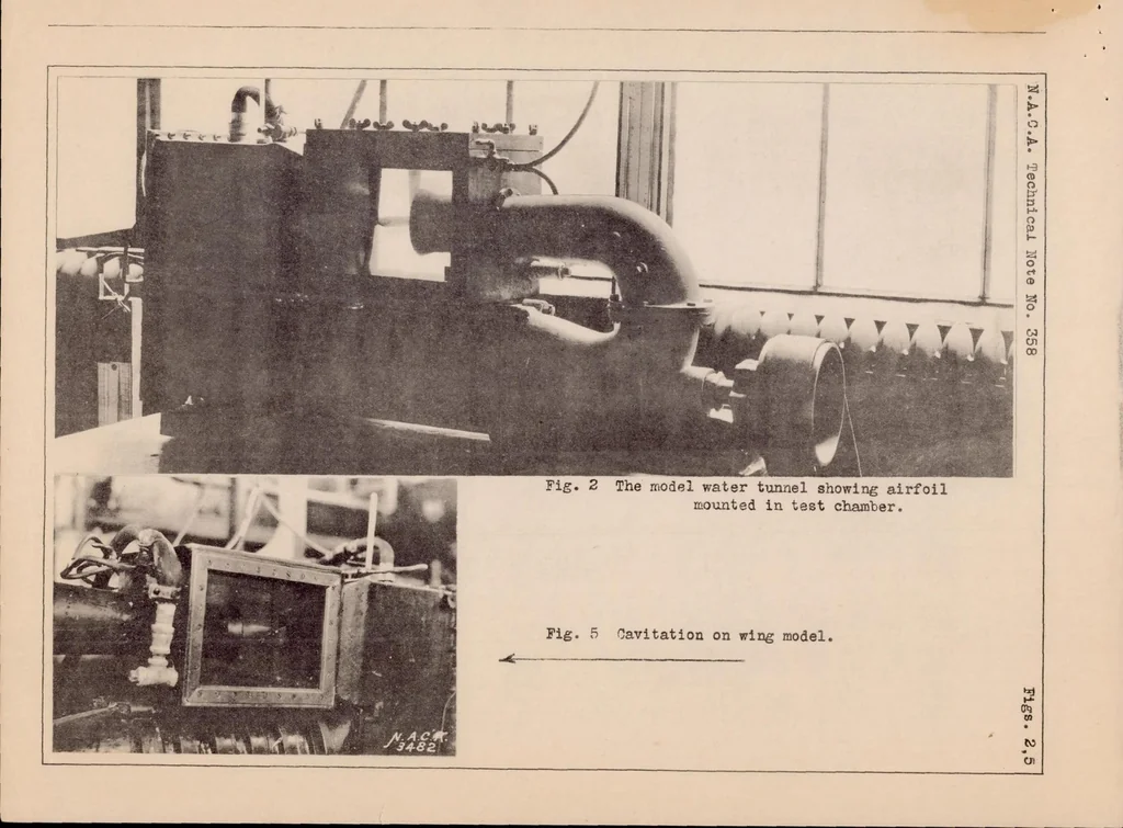 An illustration from Experiments with a Model Water Tunnel, 1930, leaf 12