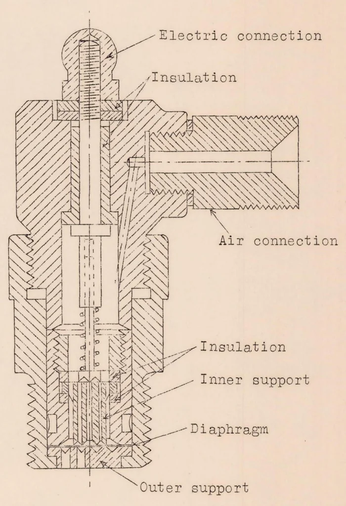 An illustration from A Balanced Diaphragm Type of Maximum Cylinder Pressure Indicator, 1930, leaf 9