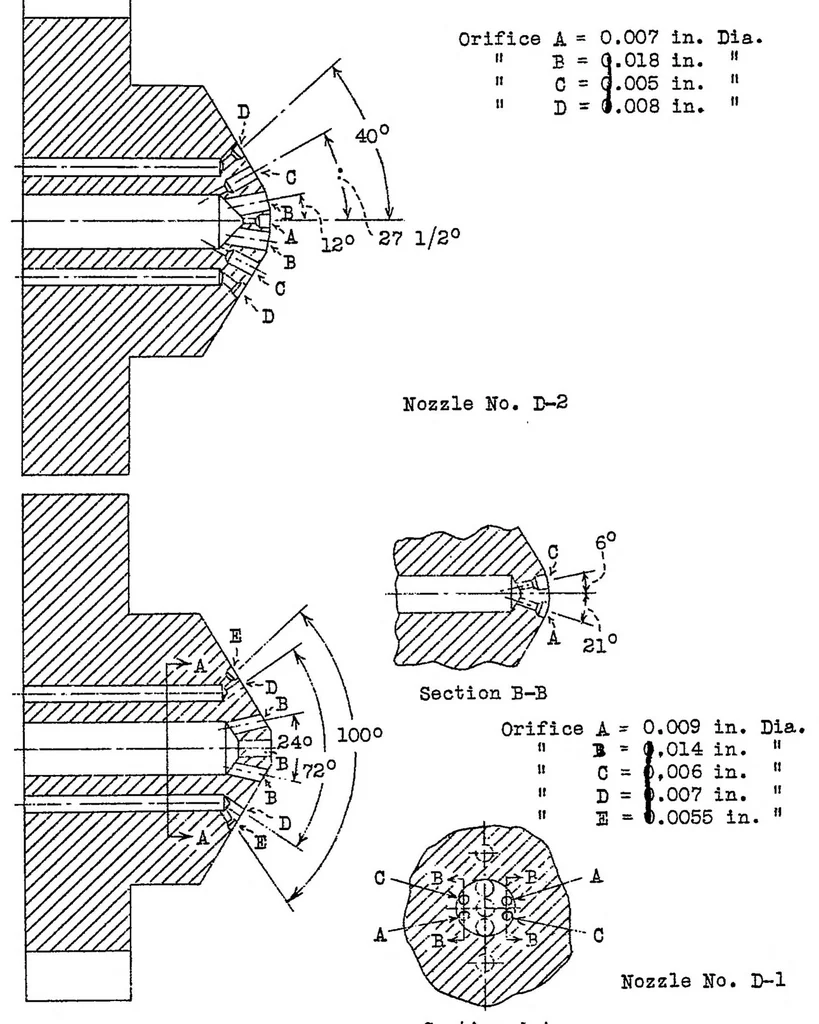 An illustration from The effectiveness of a double-stem injection valve in controlling combustion in a compression-ignition engine, 1931, leaf 22