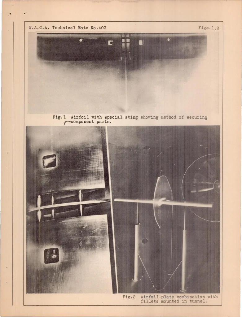 An illustration from The Interference Effects on an Airfoil of a Flat Plate at Mid-span Position, 1931, leaf 17