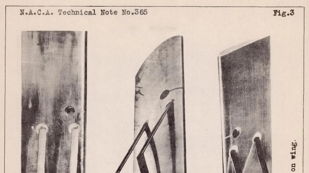 An illustration from Interference Effects and Drag of Struts on a Monoplane Wing, 1931, leaf 16
