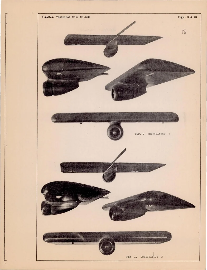 An illustration from The Drag and Interference of a Nacelle in the Presence of a Wing, 1929, leaf 18