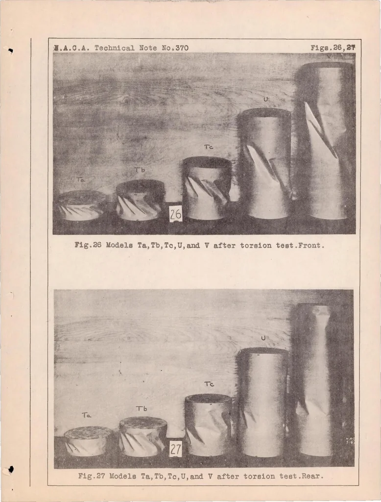 An illustration from Strength Tests on Paper Cylinder in Compression, Bending and Shear, 1931, leaf 26
