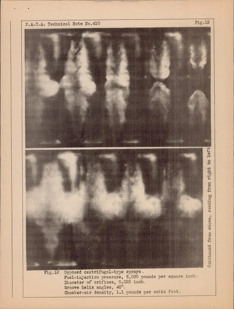An illustration from Experiments on the Distribution of Fuel in Fuel Sprays, 1932, leaf 25