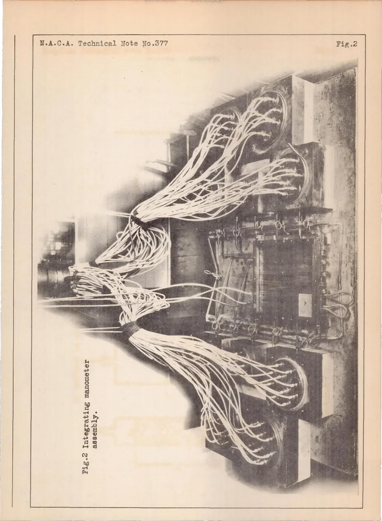 An illustration from An integrating manometer for use in wind tunnel pressure distribution measurements, 1931, leaf 8