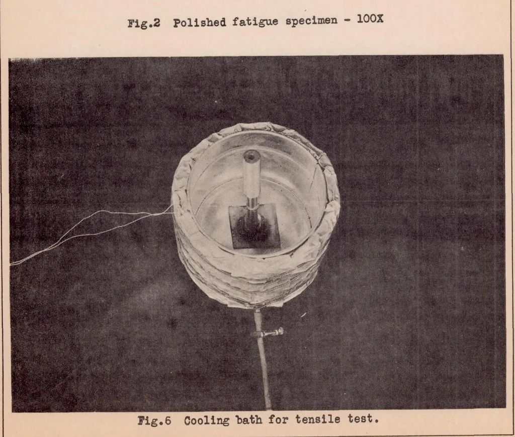 An illustration from Endurance and Other Properties at Low Temperatures of Some Alloys for Aircraft Use, 1931, leaf 18
