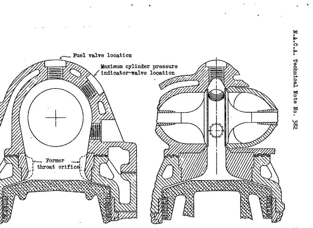 An illustration from Basic requirements of fuel-injection nozzles for quiescent combustion chambers, 1931, leaf 7