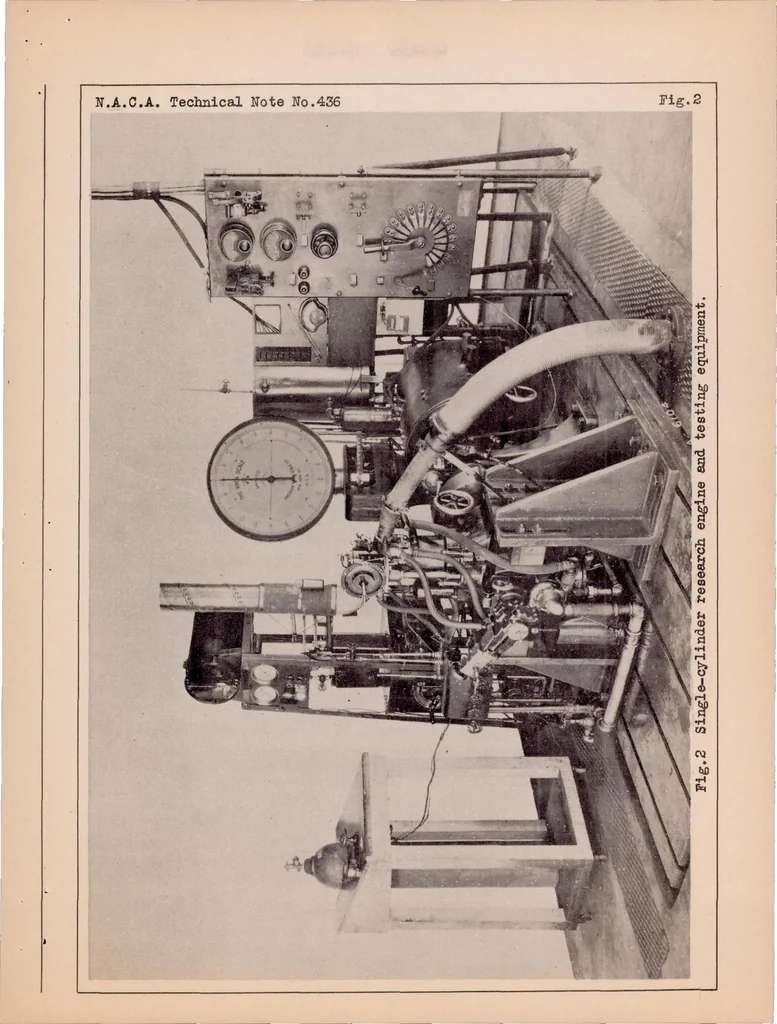 An illustration from The Effect of Connecting-passage Diameter on the Performance of a Compression-ignition Engine with a Precombustion Chamber, 1932, leaf 16