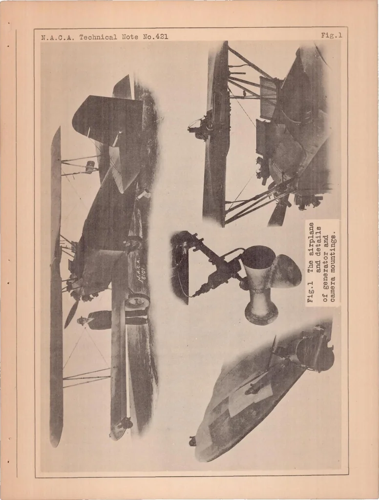 An illustration from The Nature of Air Flow About the Tail of an Airplane in a Spin, 1932, leaf 7