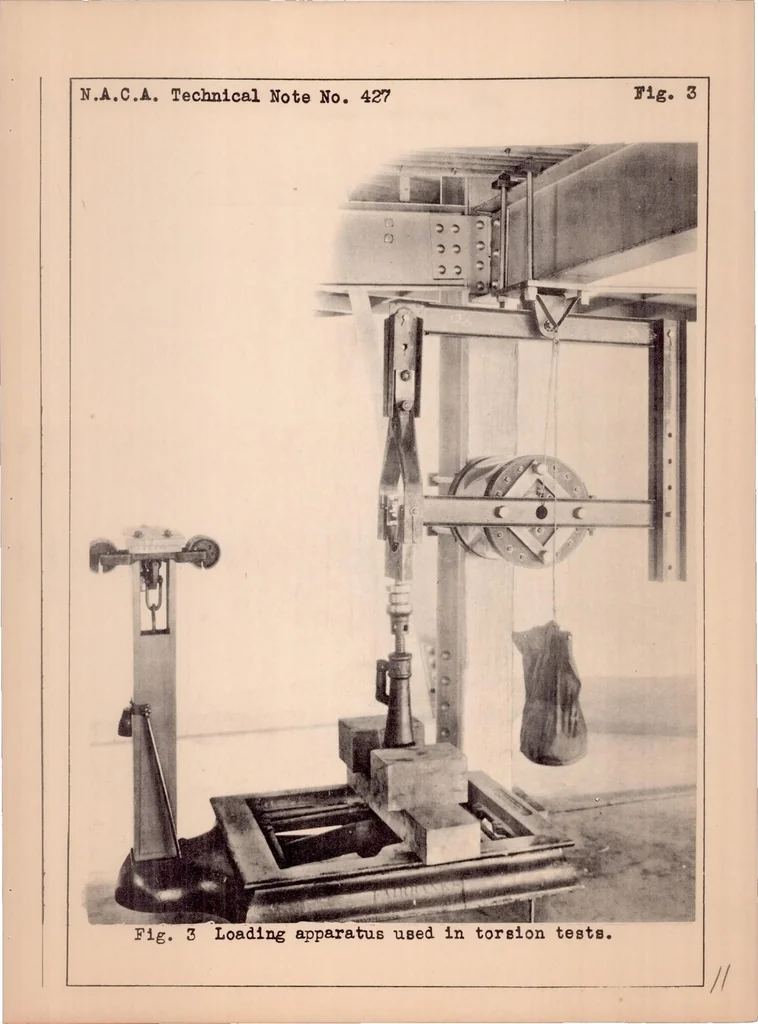An illustration from Strength Tests on Thin-walled Duralumin Cylinders in Torsion, 1932, leaf 12
