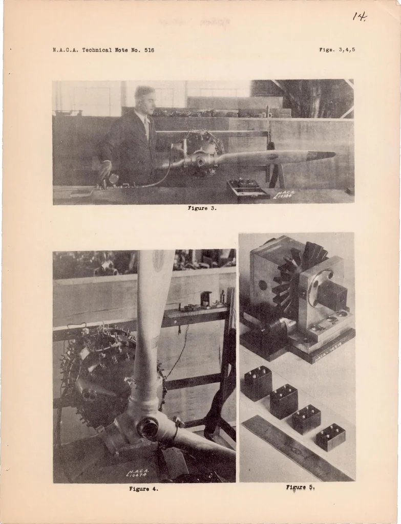 An illustration from Propeller Vibrations and the Effect of the Centrifugal Force, 1935, leaf 14
