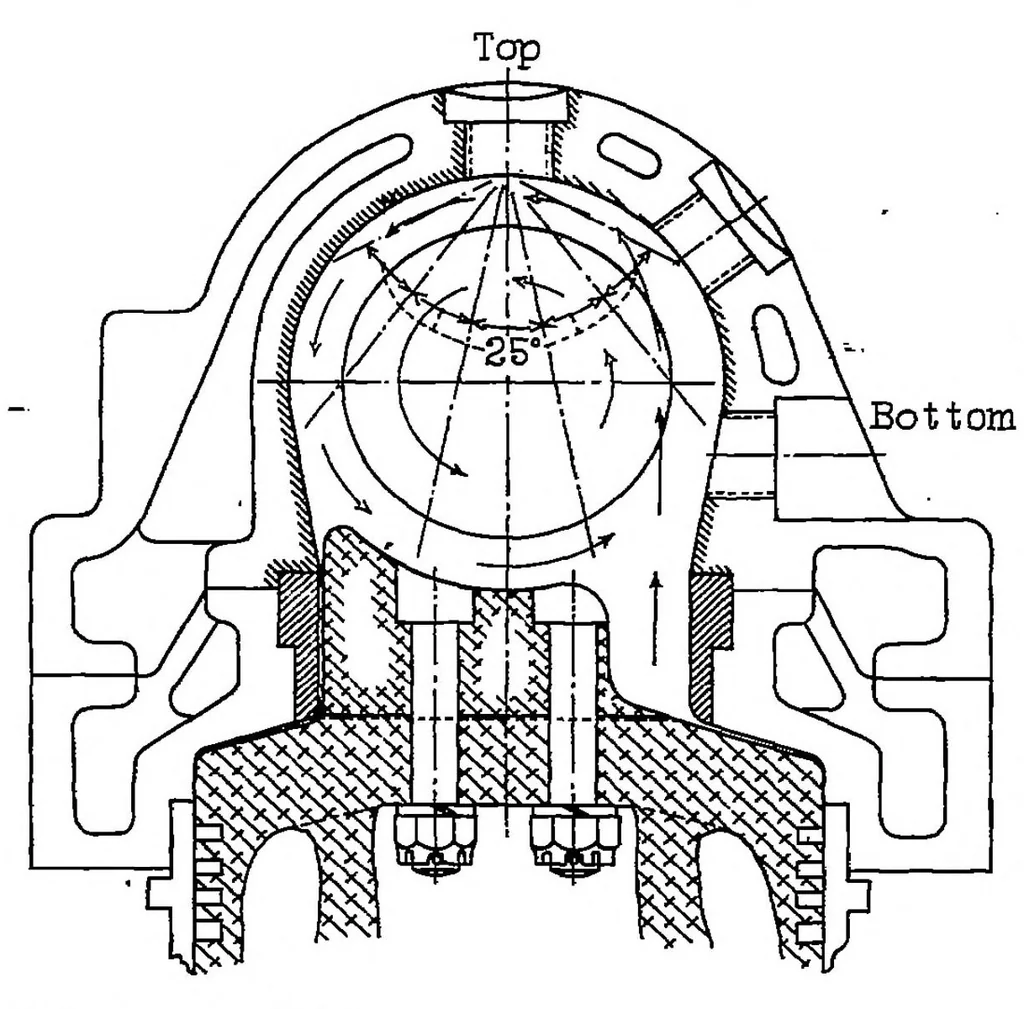 An illustration from Performance tests of a single-cylinder compression-ignition engine with a displacer piston, 1935, leaf 16