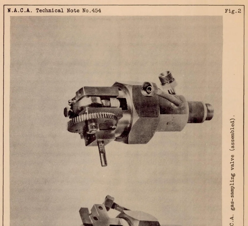 An illustration from The N.A.C.A. Combustion Chamber Gas-sampling Valve and Some Preliminary Test Results, 1933, leaf 13