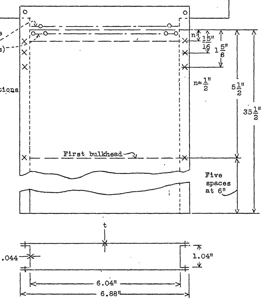 An illustration from Bending stresses due to torsion in cantilever box beams, 1935, leaf 19