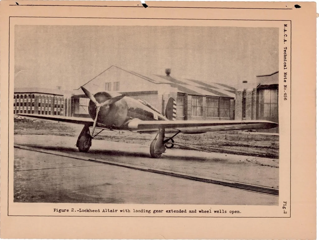 An illustration from The Aerodynamic Effect of a Retractable Landing Gear, 1933, leaf 5