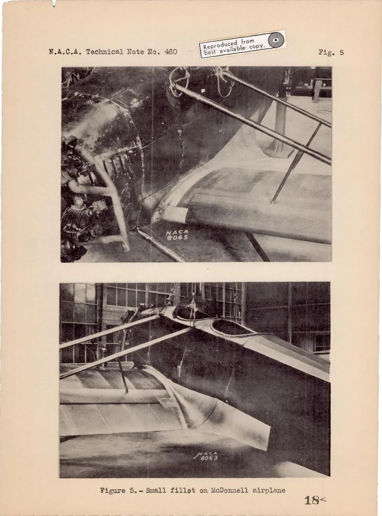 An illustration from Full-scale Wind-tunnel Research on Tail Buffeting and Wing-fuselage Interference of a Low-wing Monoplane, 1933, leaf 19
