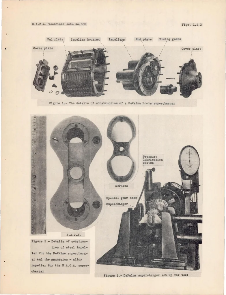 An illustration from The Performance of a Depalma Roots-type Supercharger, 1936, leaf 13
