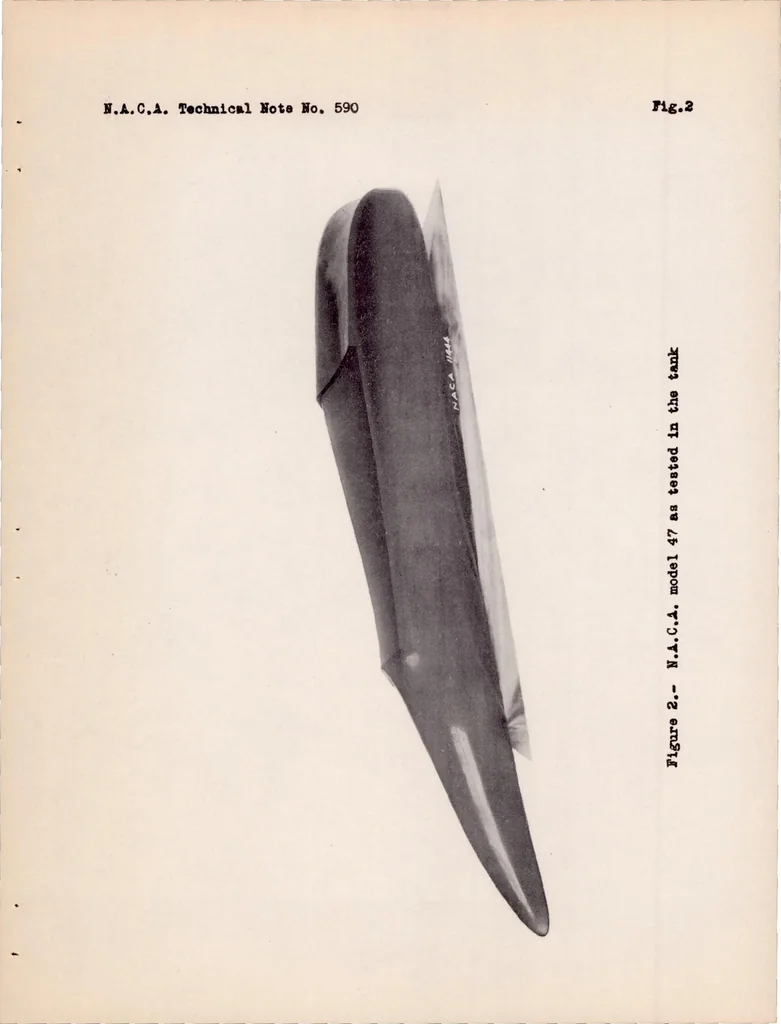 An illustration from Hydrodynamic Tests in the N.A.C.A. Tank of a Model of the Hull of the Short Calcutta Flying Boat, 1937, leaf 14