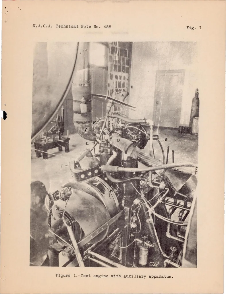 An illustration from A Comparison of Several Methods of Measuring Ignition Lag in a Compression-ignition Engine, 1934, leaf 11