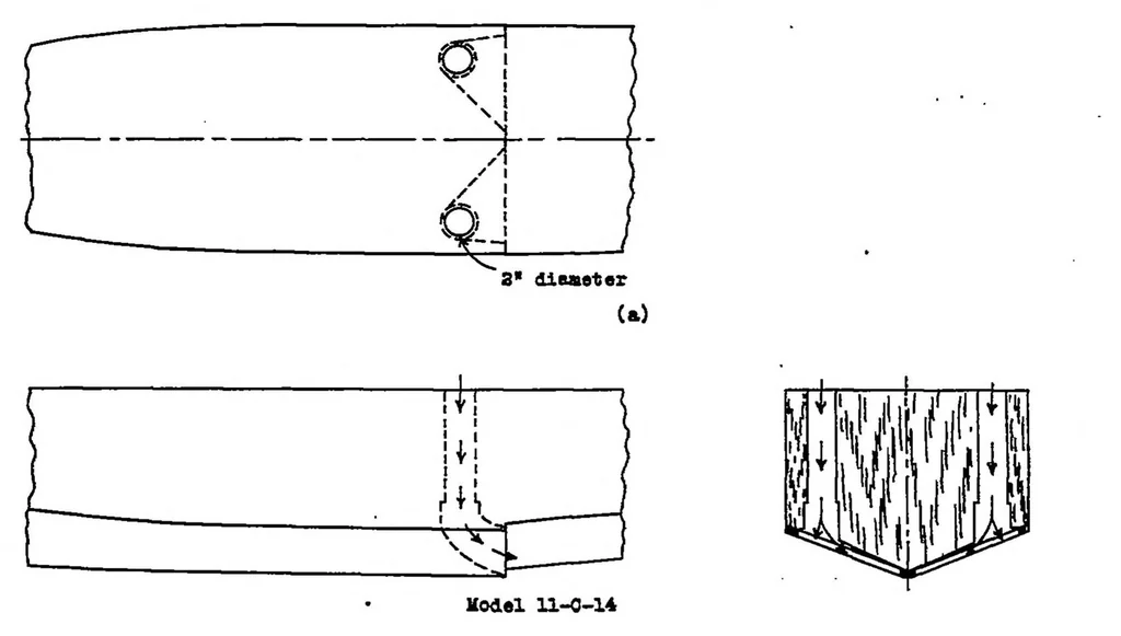 An illustration from Tank tests of two models of flying-boat hulls to determine the effect of ventilating the step, 1937, leaf 9