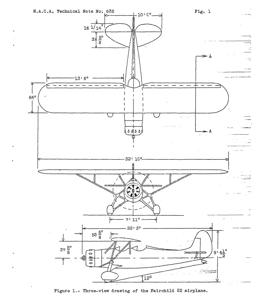 An illustration from Improvement of aileron effectiveness by the prevention of air leakage through the hinge gap as determined in flight, 1938, leaf 8
