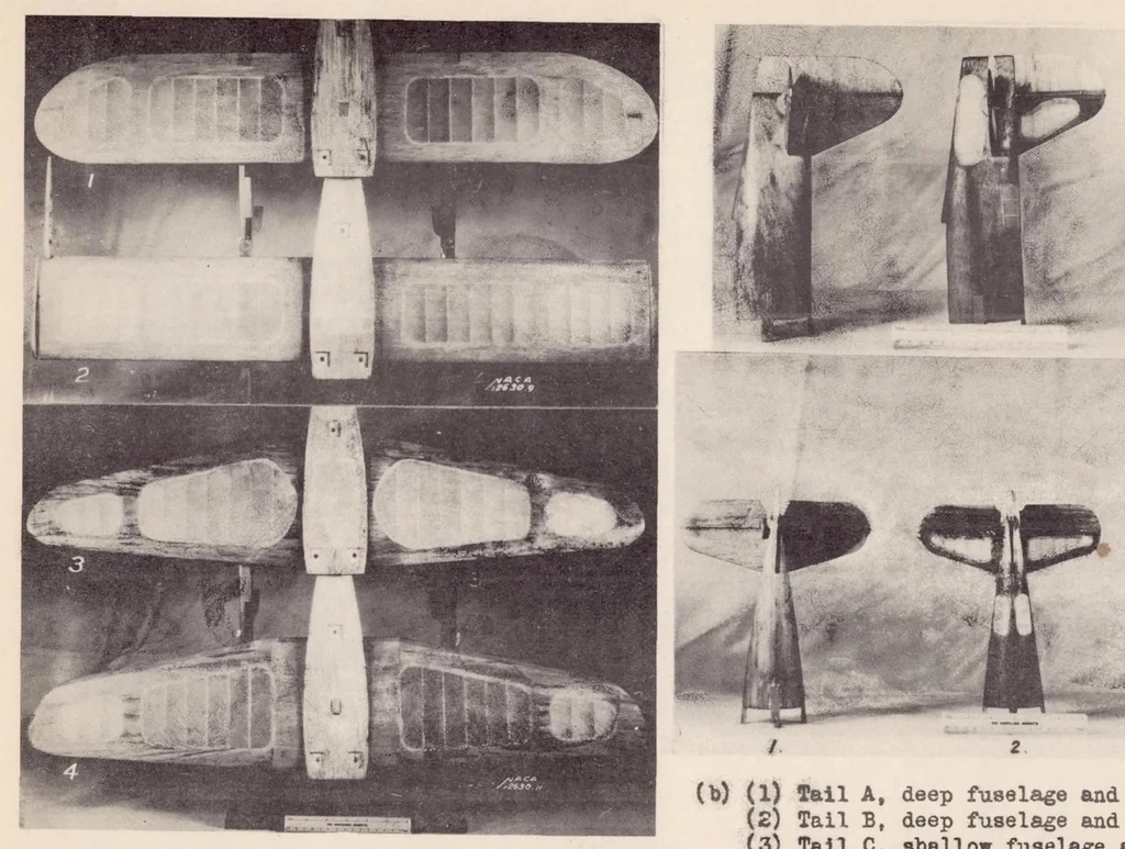 An illustration from Free-spinning Wind-tunnel Tests of a Low-wing Monoplane with Systematic Changes in Wings and Tails III : Mass Distributed Along the Wings, 1938, leaf 17