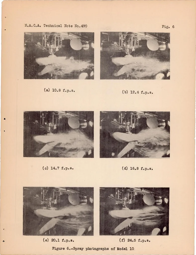 An illustration from Tank Tests of Auxiliary Vanes as a Substitute for Planing Area, 1934, leaf 13