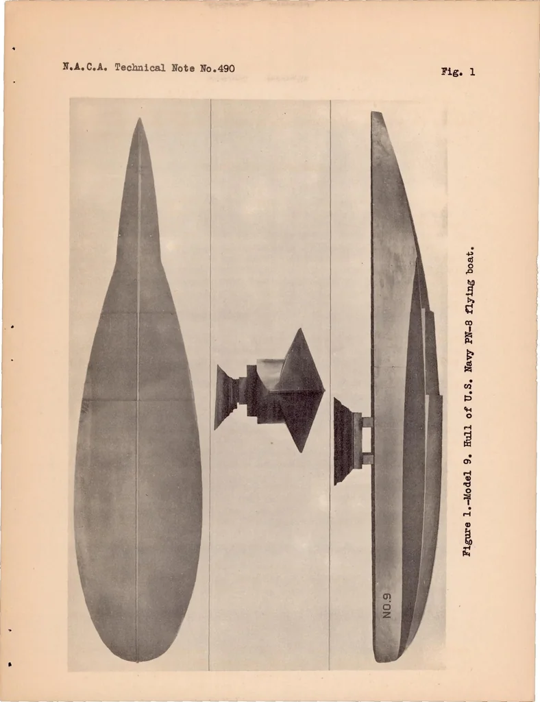 An illustration from Tank Tests of Auxiliary Vanes as a Substitute for Planing Area, 1934, leaf 8
