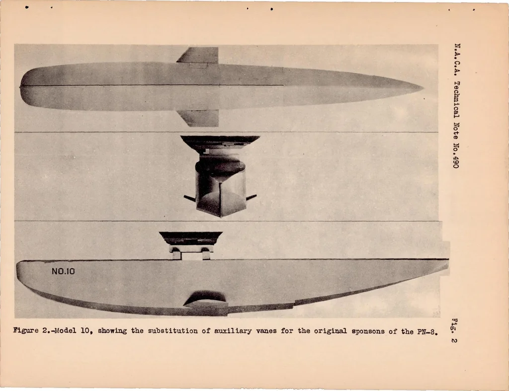 An illustration from Tank Tests of Auxiliary Vanes as a Substitute for Planing Area, 1934, leaf 9