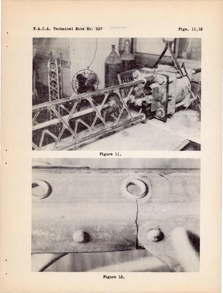 An illustration from Preliminary Fatigue Studies on Aluminum Alloy Aircraft Engines, 1938, leaf 45