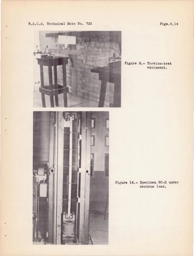 An illustration from Experimental Study of Torsional Column Failure, 1939, leaf 50