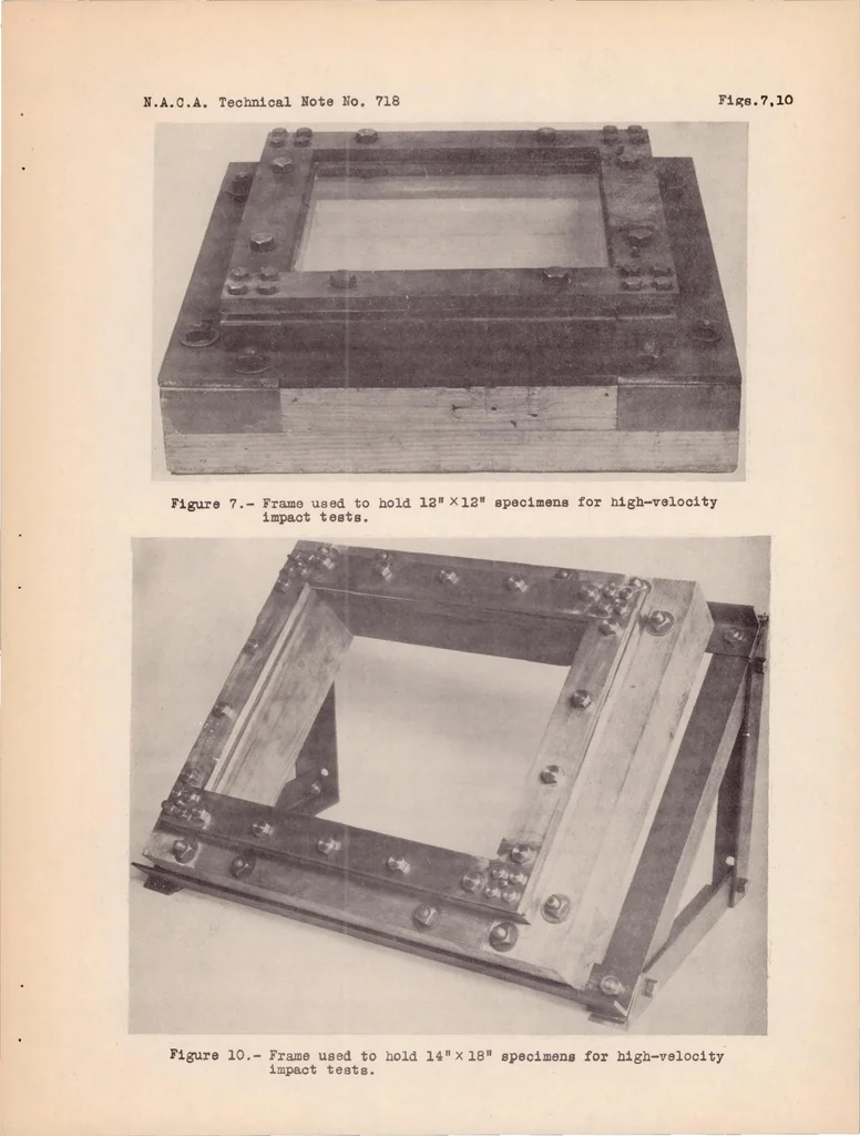 An illustration from Resistance of Transparent Plastics to Impact, 1939, leaf 24