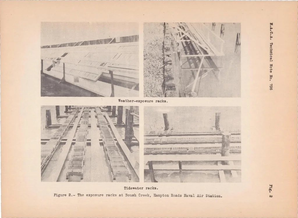 An illustration from Tidewater and Weather-exposure Tests on Metals Used in Aircraft, 1939, leaf 31