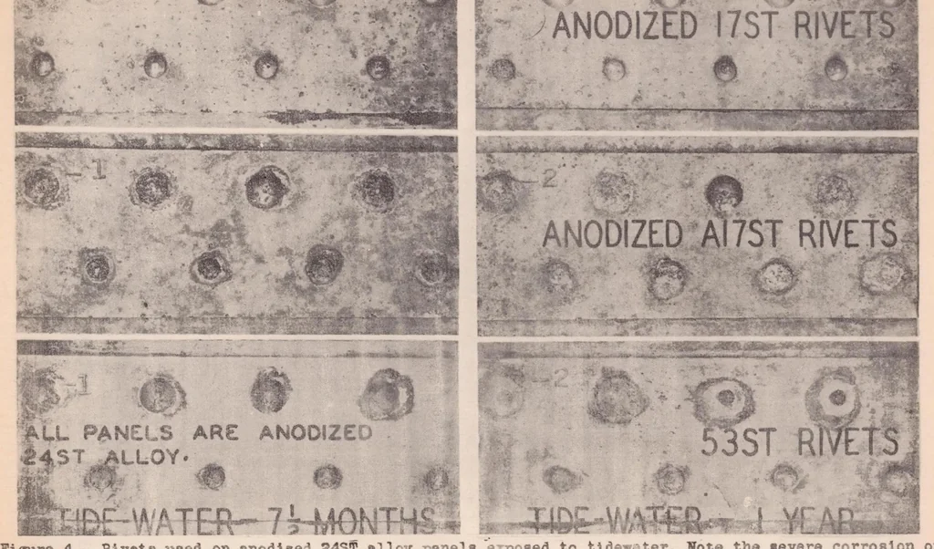 An illustration from Tidewater and Weather-exposure Tests on Metals Used in Aircraft, 1939, leaf 33