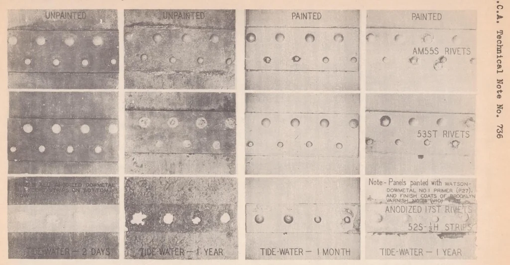 An illustration from Tidewater and Weather-exposure Tests on Metals Used in Aircraft, 1939, leaf 36