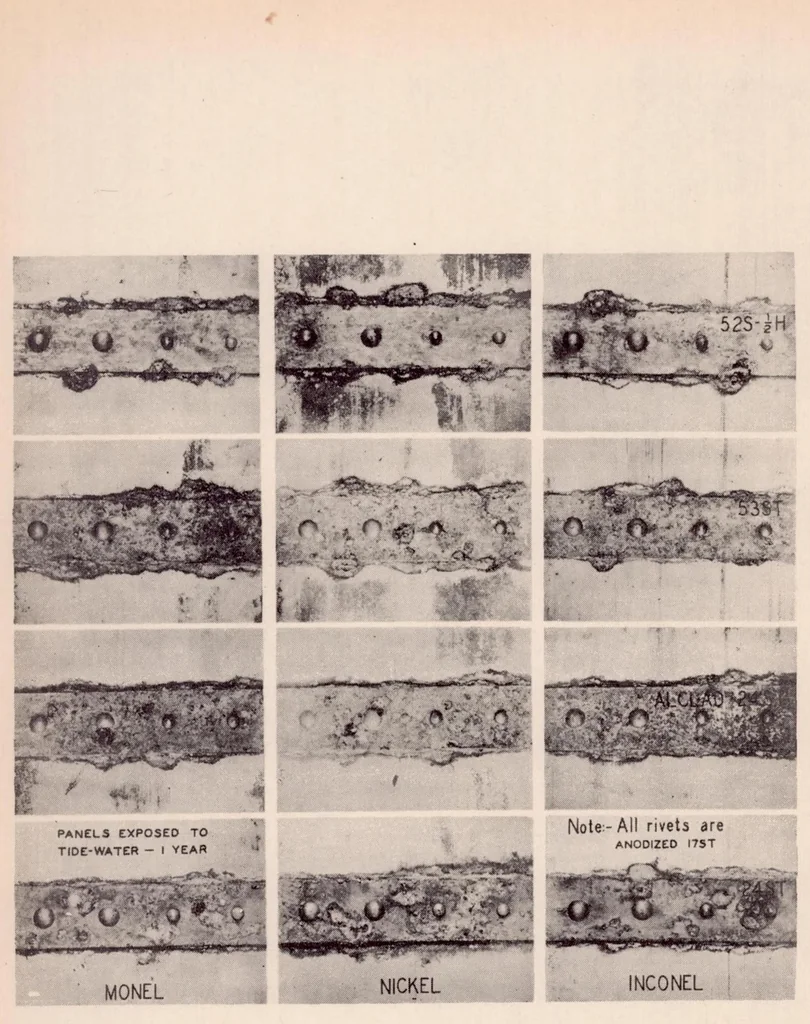 An illustration from Tidewater and Weather-exposure Tests on Metals Used in Aircraft, 1939, leaf 46