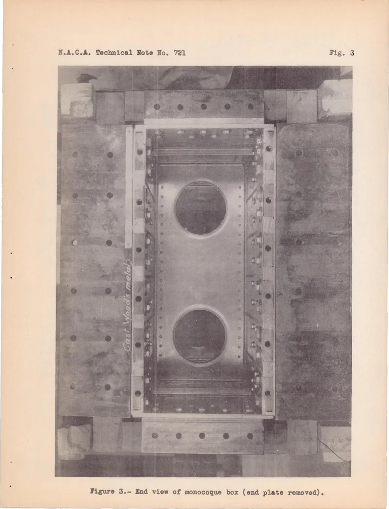 An illustration from Compressive Tests of a Monocoque Box, 1939, leaf 14