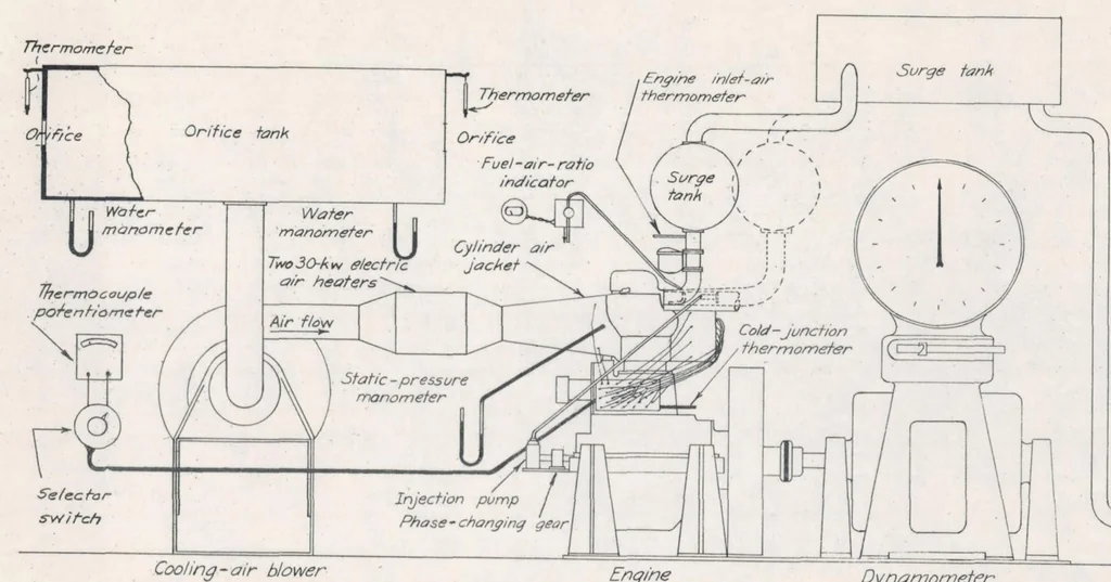 An illustration from Comparative Performance of Engines Using a Carburetor, Manifold Injection, and Cylinder Injection, 1939, leaf 15