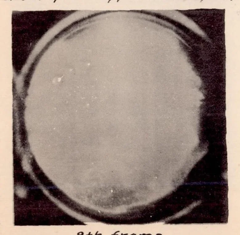 An illustration from A Preliminary Motion-picture Study of Combustion in a Compression-ignition Engine, 1934, leaf 16