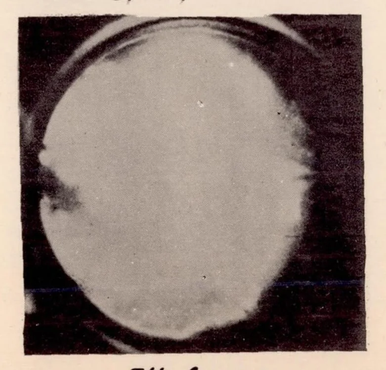 An illustration from A Preliminary Motion-picture Study of Combustion in a Compression-ignition Engine, 1934, leaf 16