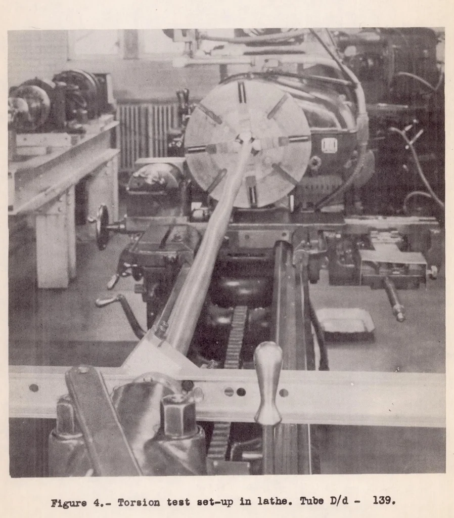 An illustration from Torsional Stability of Aluminum Alloy Seamless Tubing, 1939, leaf 16