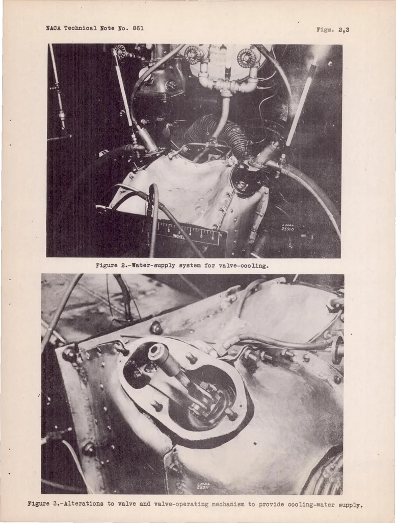 An illustration from The Effect of Valve Cooling upon Maximum Permissible Engine Output as Limited by Knock, 1942, leaf 15
