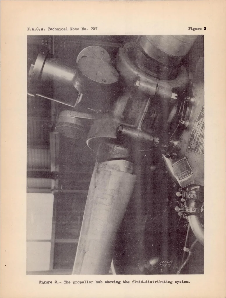 An illustration from A Flight Investigation of the Distribution of Ice-inhibiting Fluids on a Propeller Blade, 1939, leaf 10