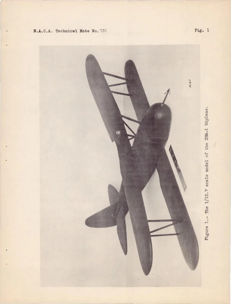 An illustration from Tests in the Gust Tunnel of a Model of the XBM-1 Airplane, 1939, leaf 8